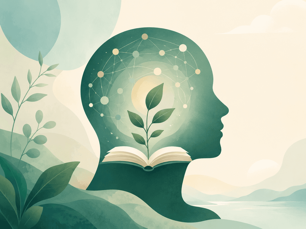 Illustration representing mental health learning and growth
